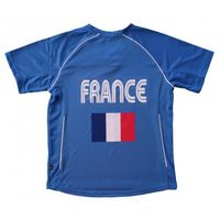 Maillot football ADULTE supporter équipe de France - T-shirt polyester col V JN386 - bleu roi