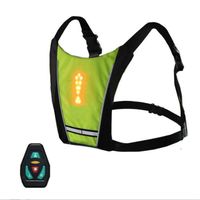 Dossard Gilet LED Clignotants - Bretelles Ajustables - Télécommande Sans-Fil Pour Cycliste Velo Moto Joggeur Marcheur Sac Ecole