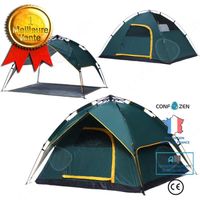 CONFO® Tente de camping camping en plein air 4 personnes anti-pluie crème solaire double couche ouverture rapide entièrement