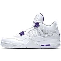 Basket Nike Air Jordan 4 Retro Metallic Purple Chaussures de Basket Femme Homme Mode blanc blanc