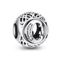 NINGAN Lettre & Alphabet C Charms et Perles Argent 925 Breloque pour Pandora Femme Bracelet & Collier, Pandora Lettre