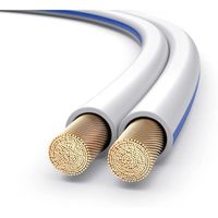 PureLink SP021-050 Cable d'enceinte 2x4,0mm² (99,9% OFC cuivre massif 0,10 mm) Cable de haut-parleur Hifi, 50m, blanc