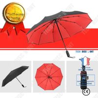 TD® Coupe-vent Double automatique pliant parapluie femme mâle dix os voiture de luxe grande entreprise  femmes cadeau Parasol|rouge