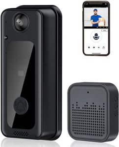 SONNETTE - CARILLON Caméra de sonnette vidéo sans fil intelligente - Détection de mouvement audio bidirectionnel - Alimentée par piles résistant[J2612]