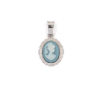 Pendentif Camée Ovale En Argent 925 Rhodié, Sans Nickel, Pierre Naturelle Orange