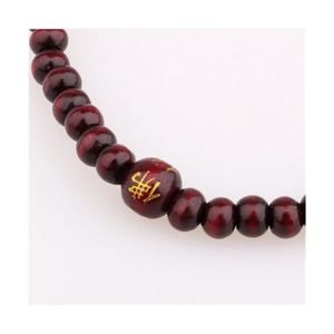 BRACELET - GOURMETTE Bracelet Tibétain, Mala en perles de bois bordeaux