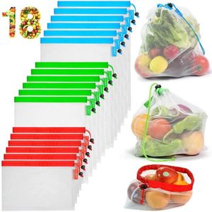 50 Sacs De Rangement En Maille Réutilisables Pour Légumes - 45x75 Cm, Charge 20 Kg - Lavables, Respirants