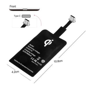 ® Récepteur De Charge Sans Fil Type C, Ultra Minceur Qi Récepteur De Charge  Sans Fil Avec USB C Pour LG G5, LG V20, HTC 10, Nexus 5X, Etc