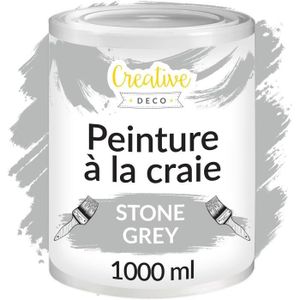 PEINTURE - VERNIS Peinture Grise Craie - 1L - Mat et Lavable - Parfa