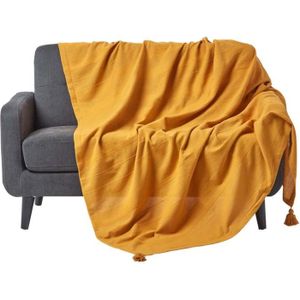 JETÉE DE LIT - BOUTIS Jeté de lit ou de canapé Rajput Jaune moutarde 225 x 255 cm