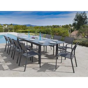 Table de jardin extensible 12 places Aluminum Amalfi (300 x 96 cm