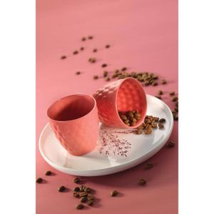 SERVICE À THÉ - CAFÉ Lot de 2 mug Calix 100% Porcelaine Rosé