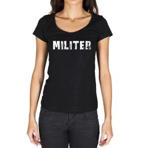 T-SHIRT Femme Tee-Shirt Militer T-Shirt Vintage Noir