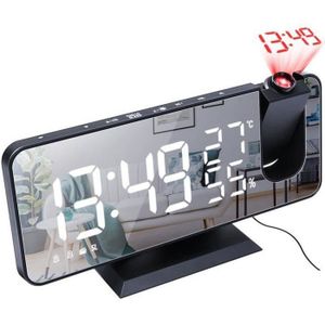 CCYKXA Réveil avec Projection, Réveil Projecteur Digital avec Grand  Affichage LCD, Réveil Projection Plafond, Horloge Numerique