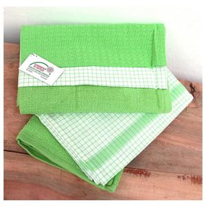 Lot de 4 torchons Terry CAFE RESTAURANT 100/% Coton Absorbant Vert Citron