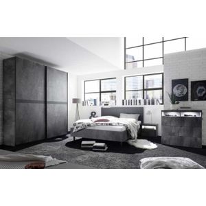 Chambre Ado Complete Industrielle En Bois Bronx Armoire 2 Portes