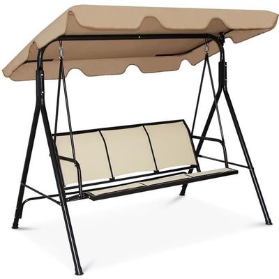 VEVOR Balançoire De Porche En Bois Blanc - Banc Extérieur Robuste 400kg, 1240x710x600 Mm Pour Jardin Et Terrasse