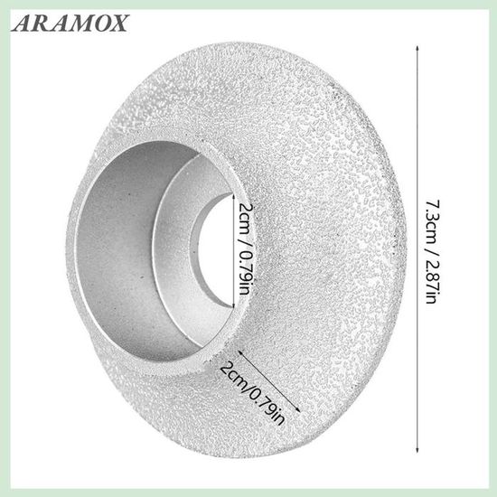 Disque De Meulage Diamant Brasé Concave 7,3 Cm - Pour Pierre, Verre Et Céramique