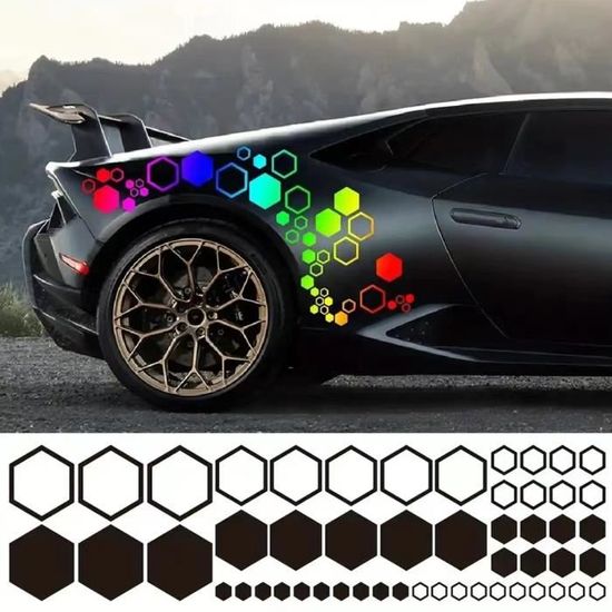 A ABSOPRO 46 Autocollant Voiture 3D Jaune - Emblème Décoratif Résistant Pour Carrosserie, Calandre, Coffre