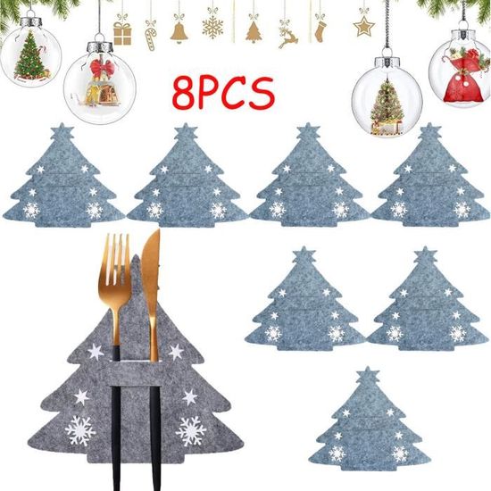 Pochette Couverts Feutre 4 Pcs – Déco Noël Élégante