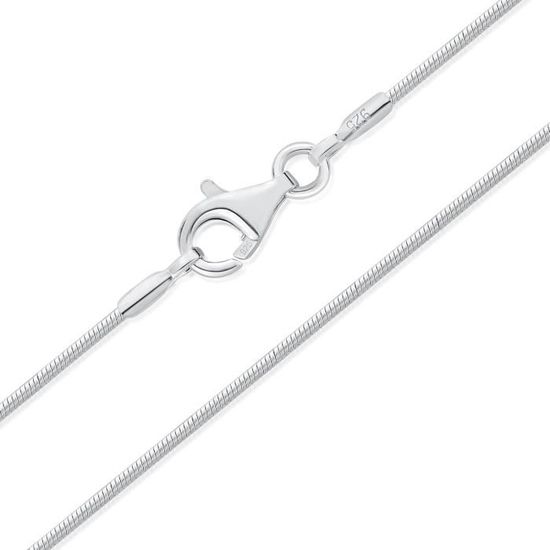 Chaîne Serpent En Argent 925 Avec Fermoir Mousqueton – 45 Cm, Collier Fin Pour Homme Ou Femme