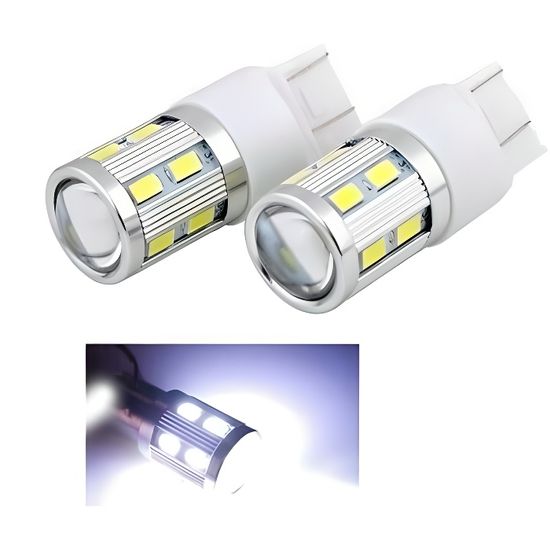 Ampoules T20 LED W21/5W Blanc Veilleuses 12 SMD CREE 7443 Auto