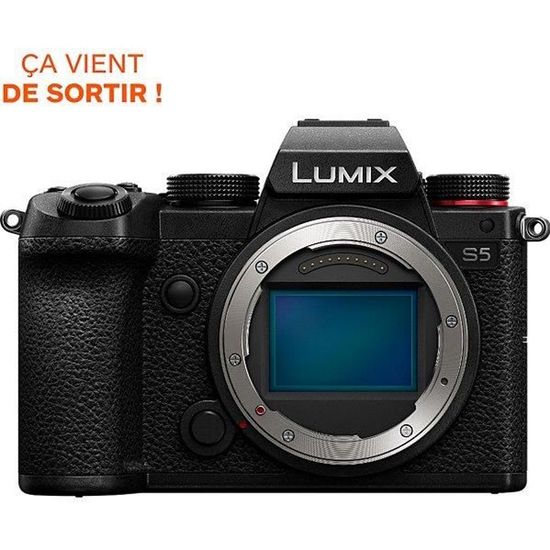 Appareil photo Reflex Lumix S5 Nu Noir - Panasonic - 4K (UltraHD) - 51 200 ISO - CMOS