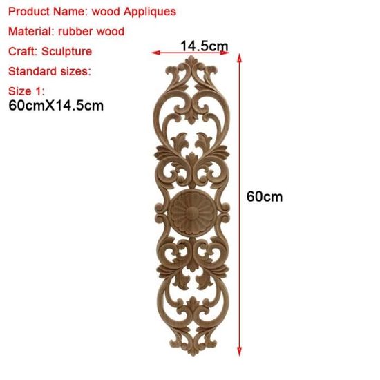 4 Appliques 3D Style Sculpture Bois – Déco Meubles & Portes – Effet Carving Antique 6x6 Cm