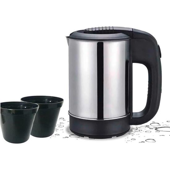 Mini Bouilloire électrique 1L Pliable - 600W, Acier Inoxydable, Maintien Au Chaud, Pour Voyage, Camping