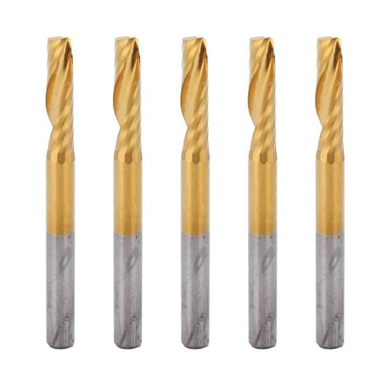 10 Pièces Fraises CNC Carbure 1mm Titane - Gravure Routeur Bits 1/8" Tige