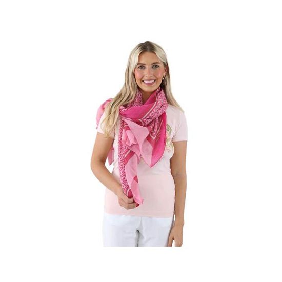 Foulard - Guess - Femme - Silvana logo G Cube - Rose - Polyester