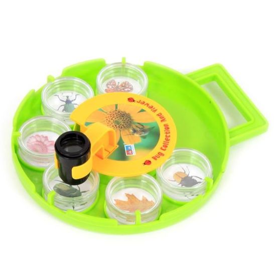 GLSTOY Lot De 3 Boîtes à Insectes Avec Loupe - Kit Observation Éducatif Enfants Rouge Et Jaune