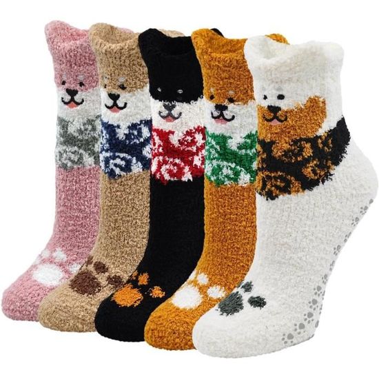 Chaussettes Antidérapantes CityComfort Femme - Hiver Chaudes Épaisses - Idée Cadeau Cocooning