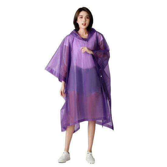 Lot De 2 Ponchos De Pluie Imperméables Réutilisables - Capuche, Matériau EVA Épais