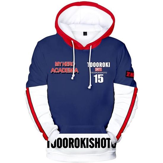 Sweats à Capuche Fille Imprimé 3D My Hero Academia Himiko Toga Deku Sweat-Shirt d'Anime de Mode