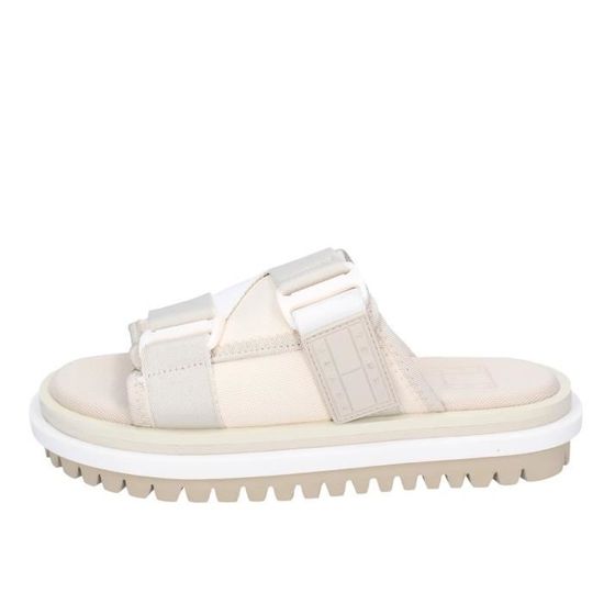TOMMY HILFIGER Sandales Femme Beige Textile BF932 Beige Cdiscount Chaussures