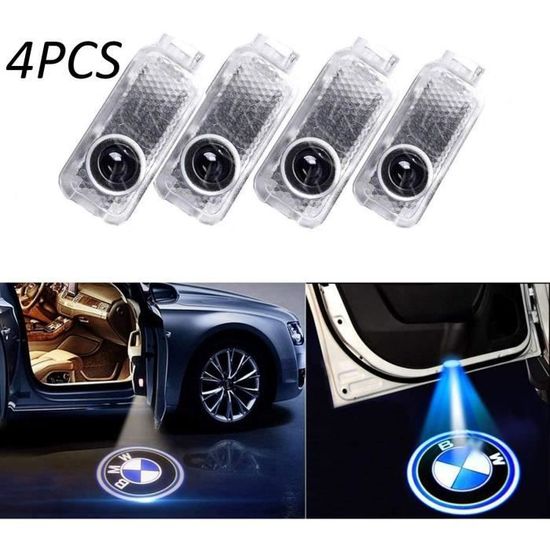 4 Pièces Projecteur Logo Porte Voiture - Éclairage Bienvenue LED Pour BMW Série 1 2 3 4 5 6 7 X1 X3 X5