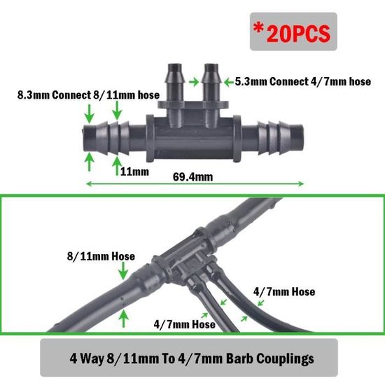 Adaptateur Alimentation Eau MASUNN 1/2" à 1/4" - Vanne à Bille Pour Osmose Inverse, Filtre RO | Cuivre