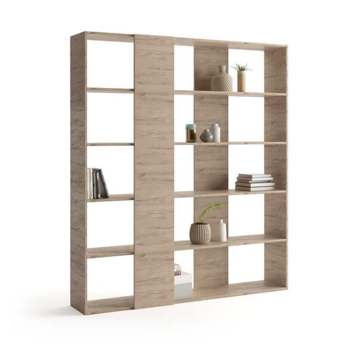 Mobili Fiver, Bibliothèque, Rachele, en mélaminé, Chêne, Mélaminé, Made in Italy