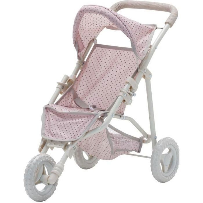 Pousette Et Landau Jouet Pliable Pour Poupons Et Poupées Rose Avec Couffin Olivia's Little World OL-00002