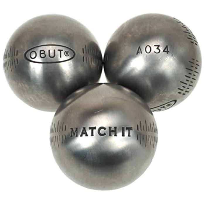 Kit Badminton ZS458 Match it boules de pétanque Deco g 76 mm en acier inoxydable