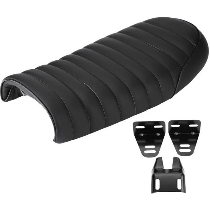 VGEBY® Moto cuir PU Vintage Cafe Racer Siège selle plate pour Honda CG125 GN CG CB400SS -ABI