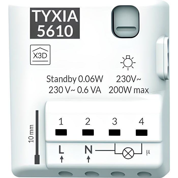 Récepteur nanomodule éclairage 1 voie Tyxia 5610