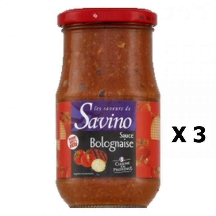 Lot 3x Sauce bolognaise cuisinée en Provence France - Les Saveurs de Savino - pot 350g