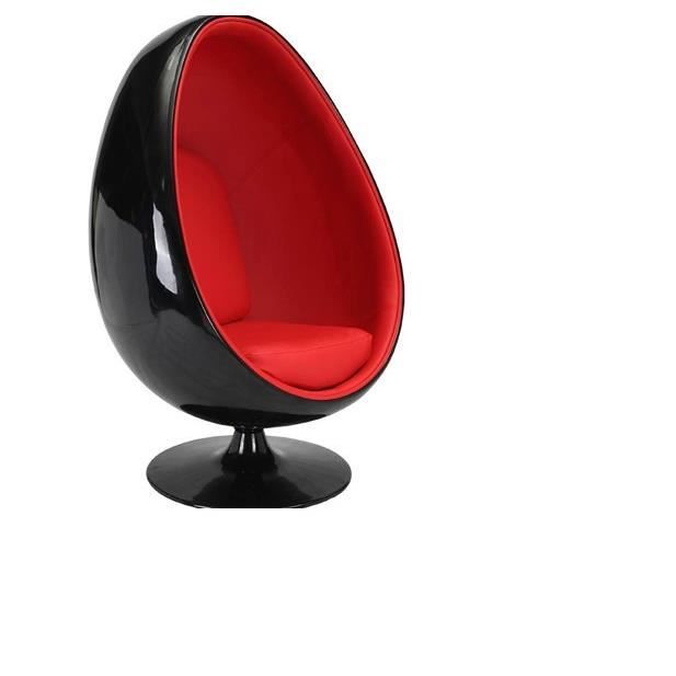 Fauteuil EGG Noir & Rouge