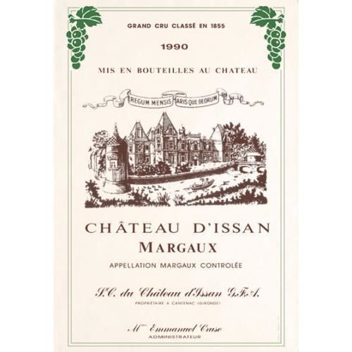 TORCHON ETIQUETTE VIN DE BORDEAUX CHATEAU ISSAN MARGAUX