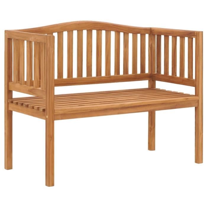 Banc de Jardin Fonte 2-3 Places à l’Extérieur chaise Banquette Terrasse 120 cm Bois de teck solide