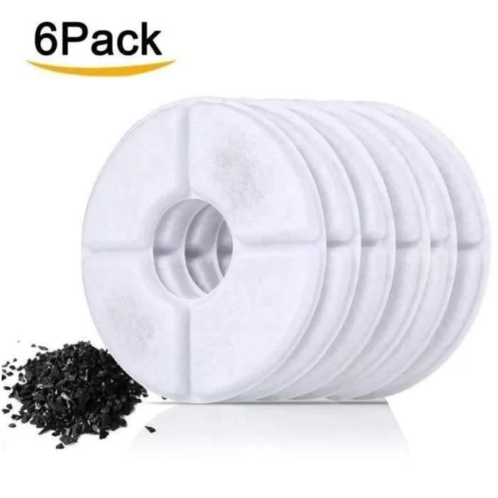 Fontaine à Chat 6 Filtre à Eau Filtre de Rechange, Filtre de Replacement pour Fontaines Flower Diamètre 12CM (Lot de 6)