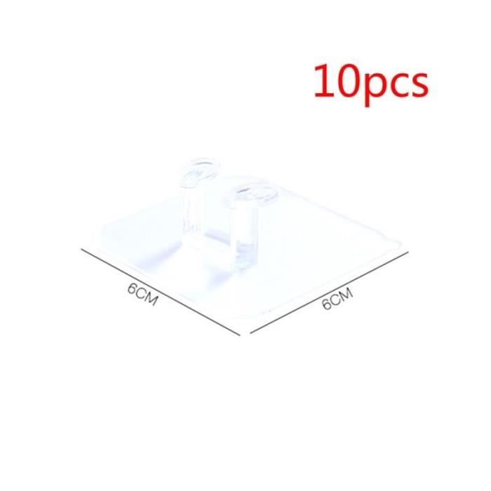 Patère,Crochet de rangement mural Transparent 10 piècesSupport de prise de courant, cintre auto adhésif fort pour - Type 10pcs