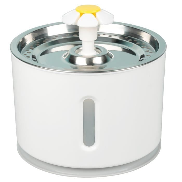 Fontaine à eau pour chat inox 2.4l pour animaux de compagnie - Distributeur d'eau pour chats, chiens, KELUODAE